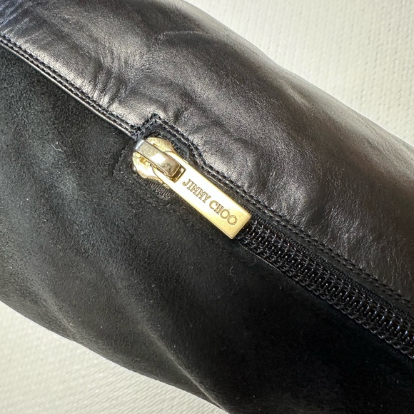 Jimmy Choo Suede and Vachetta Leather Boots Black Size 40 EUC - Picture 7 of 16